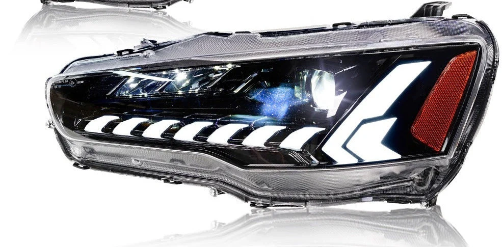 Mitsubishi Lancer Evo X Proton Inspira 2008-2017 LED VLAND Headlamp DRL Projector Light Demon Eyes