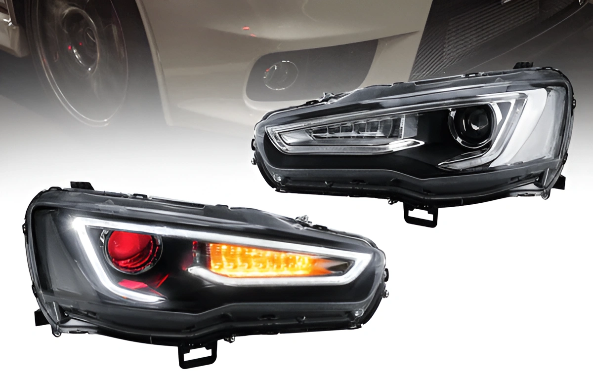 Lancer 10 headlights 2007 – 2017 design AUDI
