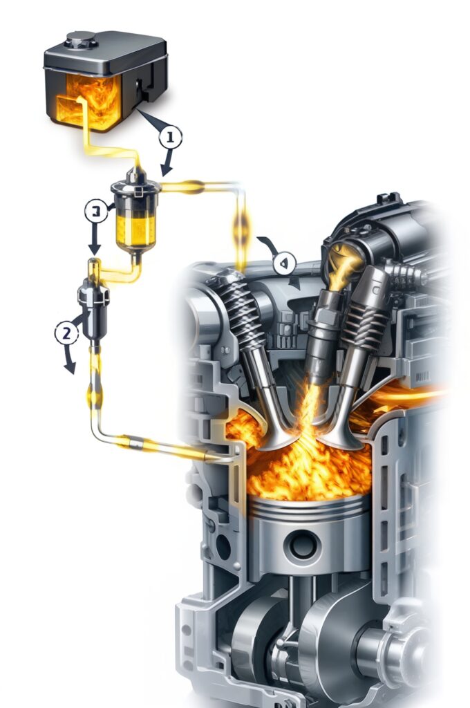 what part of the engine ignites the airfuel mixture