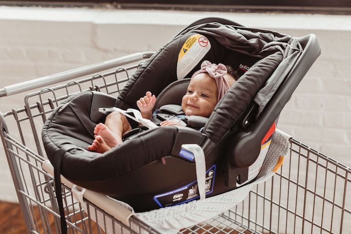 how do you put car seat in shopping cart