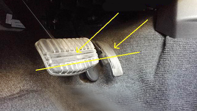 what side is the brake on a car